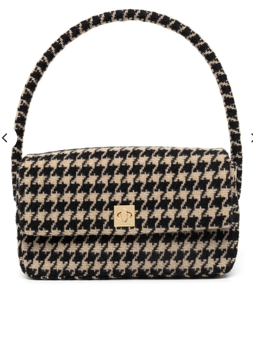 ANINE BING WOMEN Nico Houndstooth Logo-clasp Shoulder Bag